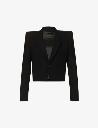 Rick Owens Mens Black Neue Alice Peak-lapel Boxy-fit Wool Jacket