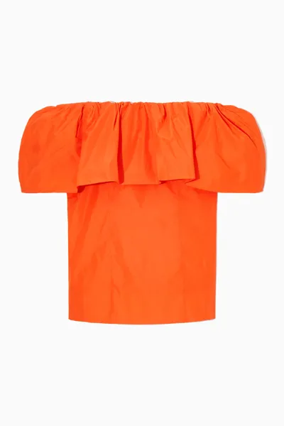 Cos Voluminous Off-the-shoulder Top In Orange