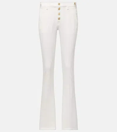 7 For All Mankind High-rise Bootcut Jeans In White