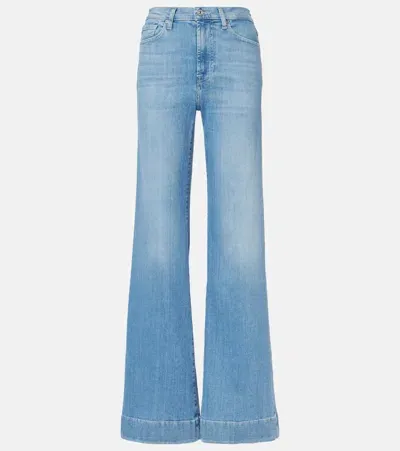 7 For All Mankind High-rise Wide-leg Jeans In Blue