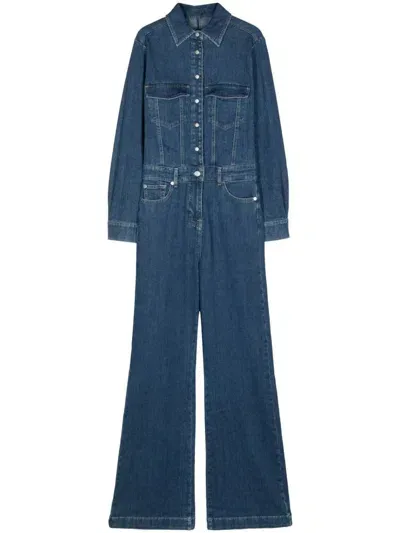 7 For All Mankind Luxe Denim Jumpsuit In Blue