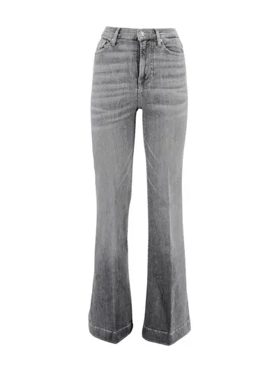 7 For All Mankind Modern Dojo High-rise Flared Jeans In Gray