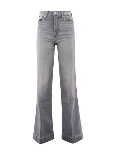 7 For All Mankind Modern Dojo High-rise Flared Jeans In Gray