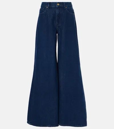 7 For All Mankind Willow Wide High-rise Wide-leg Jeans In Blue