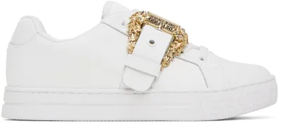 Versace Jeans Couture Gold Buckle White Sneakers