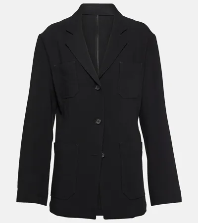 Totême Single-breasted Crepe Blazer In Black