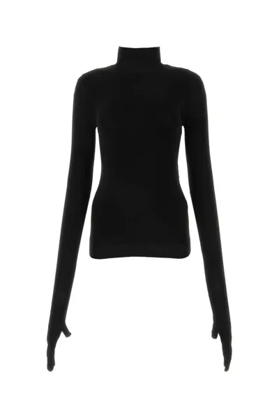 Balenciaga Modal-blend Turtleneck Sweater In Black