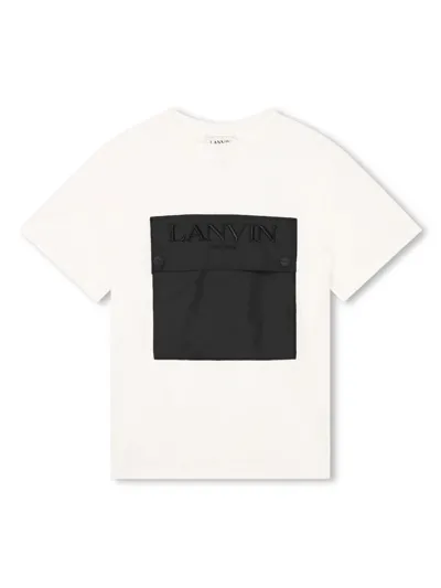 Lanvin Enfant Kids' Logo-embroidered Organic Cotton T-shirt In White