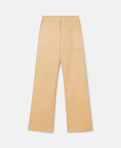 Stella Mccartney Alter Mat Wide Leg Trousers In Butter