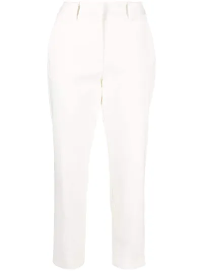 Eleventy Mid-rise Straight-leg Trousers In White