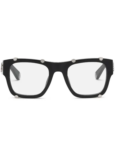 Philipp Plein Icon Hexagon Square-frame Glasses In Schwarz