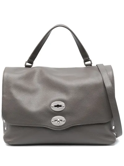 Zanellato Postina Leather Tote In Grey