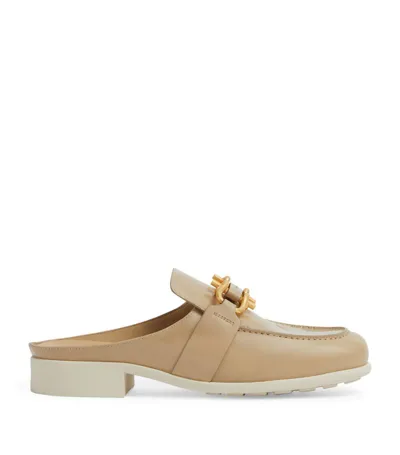 Bottega Veneta Monsieur Leather Loafer Mules In Tan