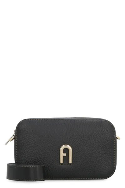 Furla Primula Leather Mini Crossbody Bag In Black