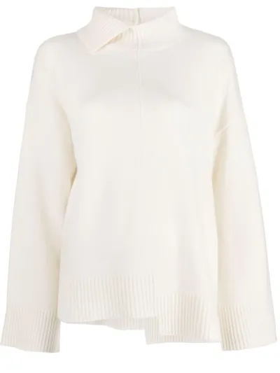 P.a.r.o.s.h Asymmetric-design Wool-blend Jumper In Neutrals