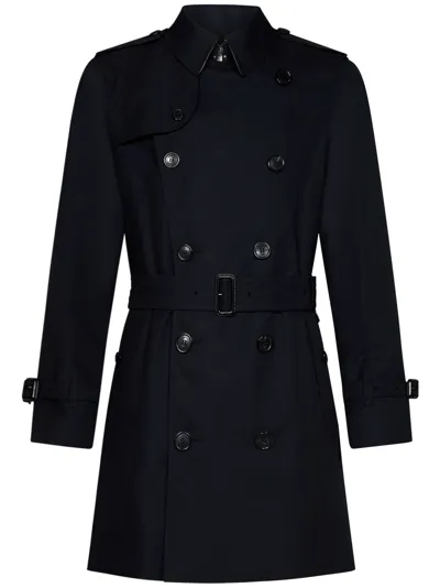 Burberry The Short Wimbledon Trench Coat In Blue