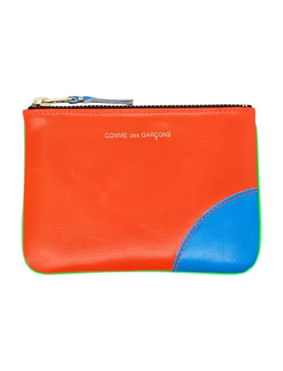 Comme Des Garçons Super Fluo Small Pouch In Orange Green