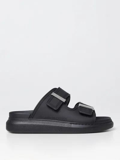 Alexander Mcqueen Black Oversized Hybrid Slides