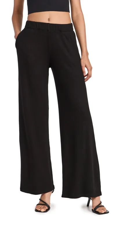 Sprwmn Silk Wide-leg Pants In Black