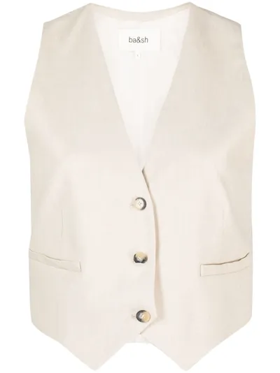 Ba&sh Jessy Cropped Waistcoat In Neutrals