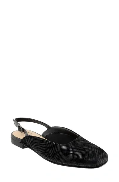 Trotters Holly Slingback Flat In Blk Mini Dot