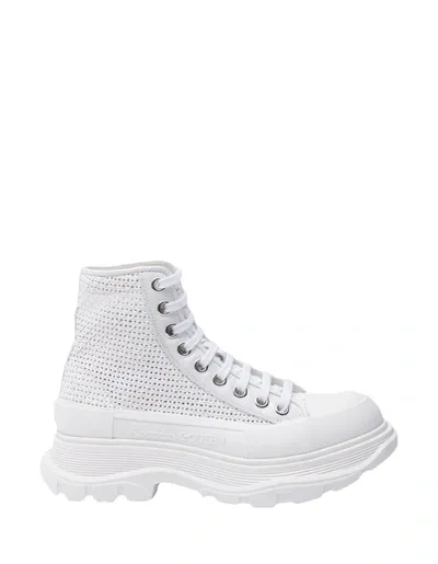 Alexander Mcqueen Tread Slick Boot In White/off White/silver