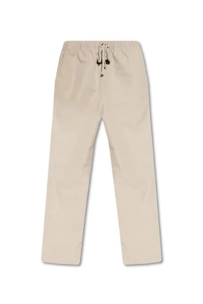 Essentials Fear Of God  Logo Patch Drawstring Trousers In Smoke