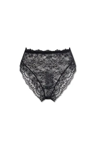 Dolce & Gabbana High Waisted Lace Briefs In Black