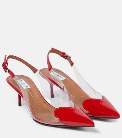 Alaïa Le Caur Leather And Pu Slingback Pumps In Red