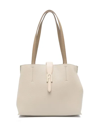 Furla 1927 Leather Tote Bag In Neutrals