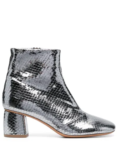 Forte Forte 65mm Metallic Ankle Boots In Grey