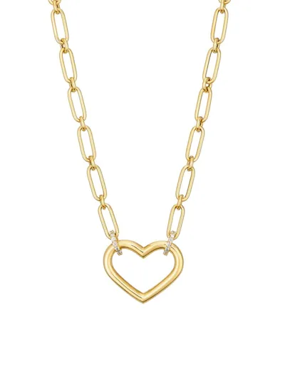 Roberto Coin 18k Yellow Gold Cialoma Diamond Heart Pendant Necklace, 16-18