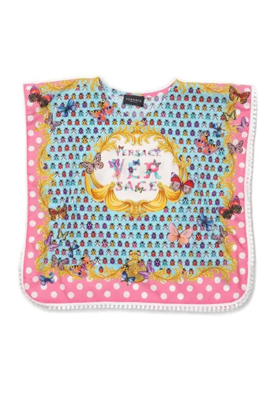 Versace Butterflies Kids Cotton Cover-up In Multi