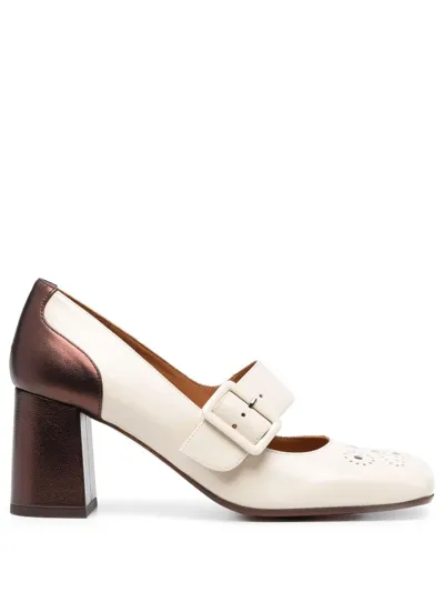 Chie Mihara Paypau 80mm Leather Pumps In White