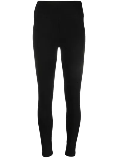 Ea7 Logo-print Cotton Leggings In Black