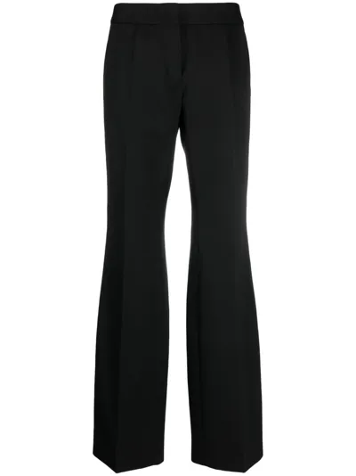 Jil Sander Wool-cotton Wide-leg Trousers In Black