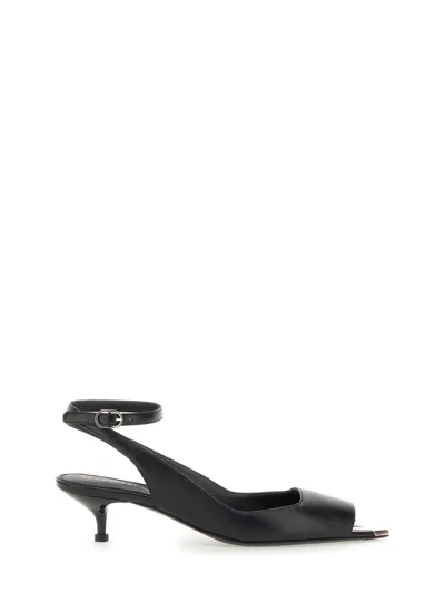 Alexander Mcqueen Punk Ankle Strap Sandal In Black/silver