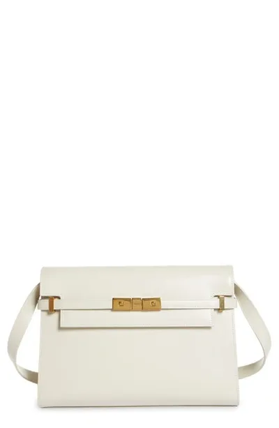 Saint Laurent Medium Manhattan Shoulder Tote In Blanc Vintage