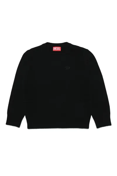 Diesel Kids' Kolby Embroidered-logo Jumper In Black