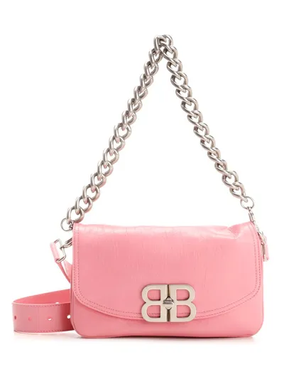 Balenciaga Bb Soft Small Shoulder Bag In Pink