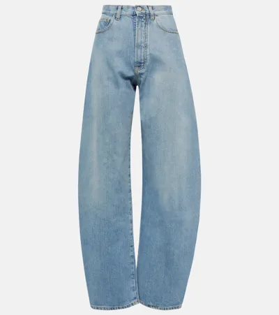 Alaïa High-rise Barrel-leg Jeans In Blau