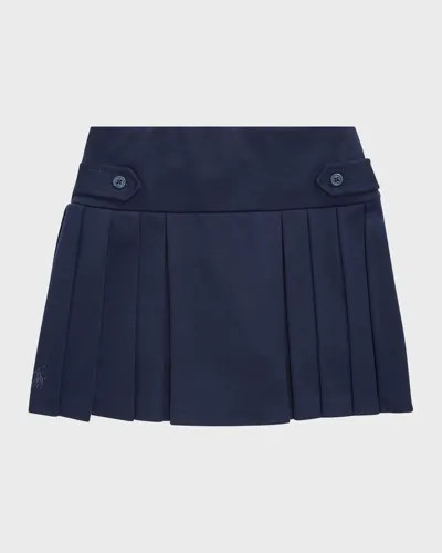 Ralph Lauren Kids' Girl's Pleated Ponte Skort In Rl Navy