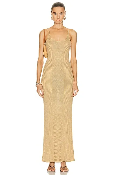 Nili Lotan Zarina Lurex Knit Maxi Dress In Golden Yellow