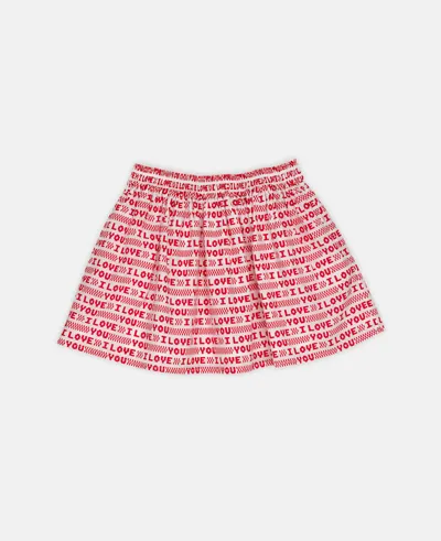 Stella Mccartney Kids' 'i Love You' Heart Print Shorts In Red