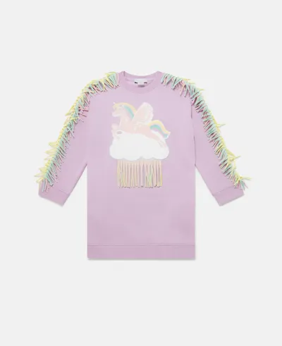 Stella Mccartney Fringed Unicorn Cloud Sweatshirt In Blue