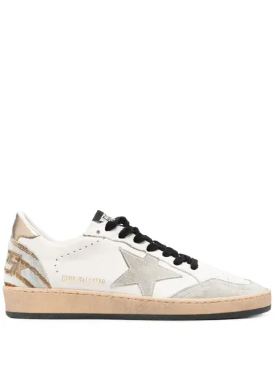 Golden Goose Ball Star Leather Sneakers In White