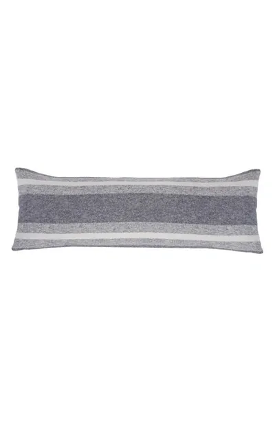 Pom Pom At Home Alpine Stripe Cotton Lumbar Accent Pillow In Grey Ivory