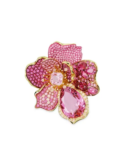 Swarovski Crystal Flower Pink Florere Cocktail Ring