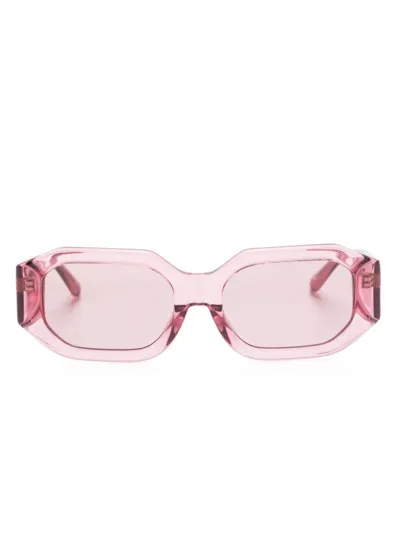 Attico X Linda Farrow Blake Rectangle-frame Sunglasses In Pink