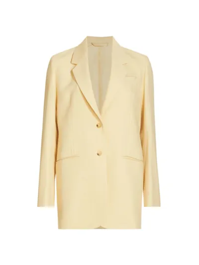 Totême Tailored Herringbone Single-breasted Suit Jacket In Bleached Sand